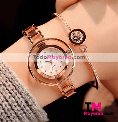 Reloj Rosado Extensible De Metal Ely A La Moda Por Mayoreo R2065