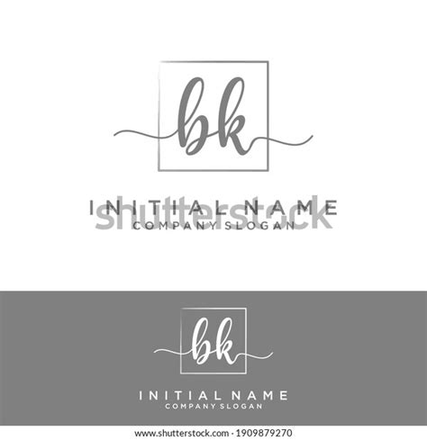 Bk Initial Letter Handwriting Signature Logo Stock Vector Royalty Free