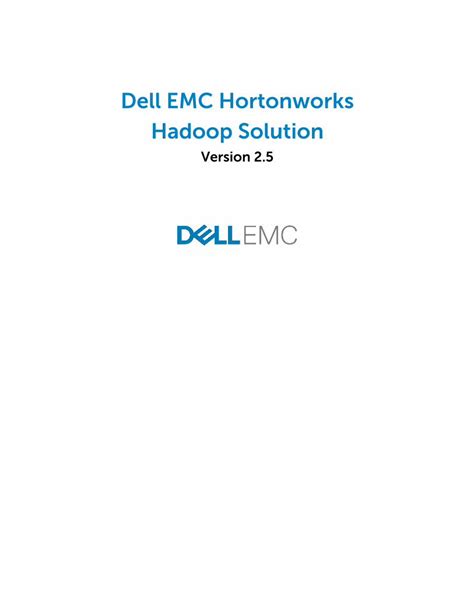 Pdf Dell Emc Hortonworks Hadoop Solution · Dell Emc Hortonworks