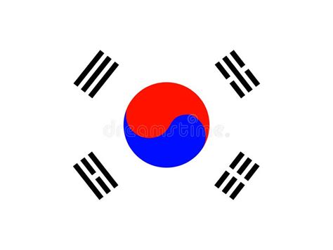 Bandeira De Coreia Do Sul Símbolo Oficial Do País Ilustração do Vetor