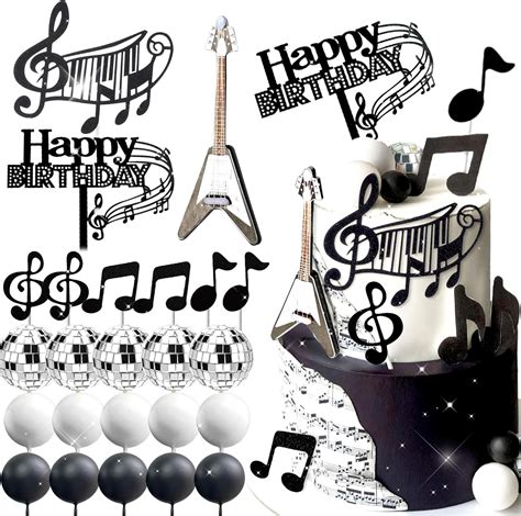 Amazon Jevenis Disco Ball Music Cake Topper Guitar Cake Toppers