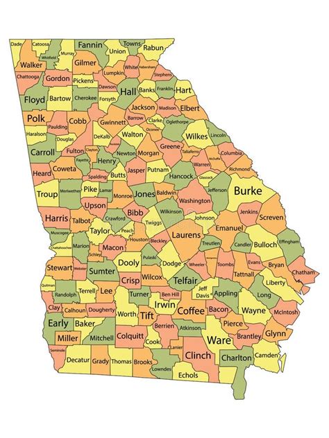 Mapa do condado georgia ilustração do vetor Ilustração de iowa 173364942