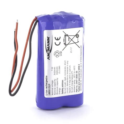 Ansmann Standard Li Ion 2S1P 7 4V 3450mAh Battery Pack Cell Pack