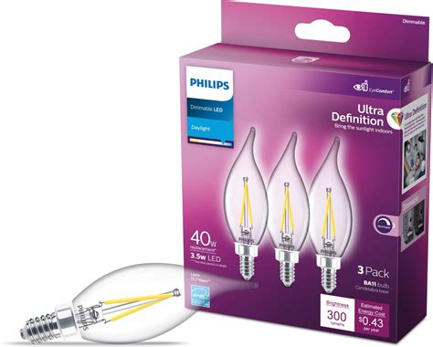 Philips Led Flicker Free High Lumen Br Dimmable Warm Glow Effect