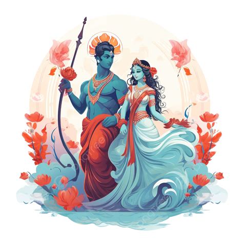 Ilustraci N Vectorial Del Se Or Rama Y La Diosa Sita Para Feliz Diwali