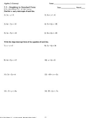 Free standard form of a linear equation worksheet, Download Free ...