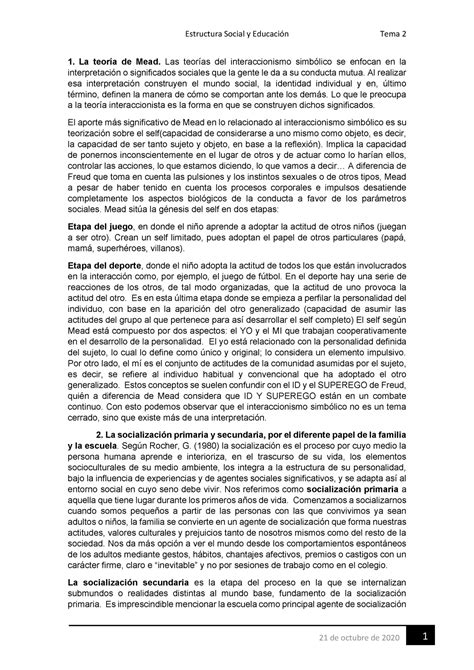 Fichero T Apuntes Estructura Social Y Educaci N Tema De