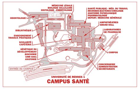 Copyroom Plan Du Campus Santé Médecine Ehesp Rennes 1