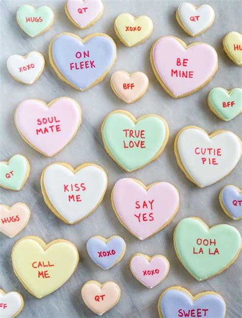 How To Decorate Conversation Heart Sugar Cookies Sweetalk Valentins Backen Geburtstagskekse