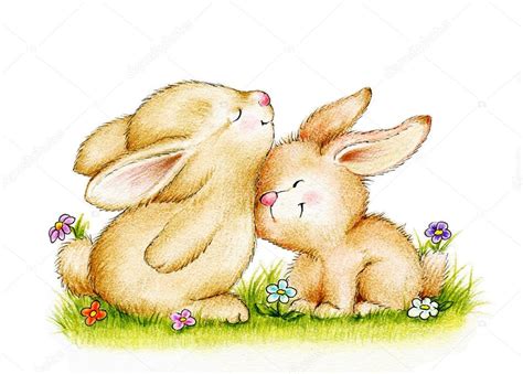 Two Cute Bunnies Stock Illustration By ©tchumak 77424074