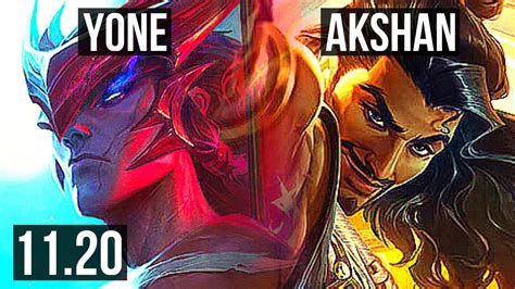 Yone Vs Akshan Mid Legendary 6 Solo Kills 400 Games 1858