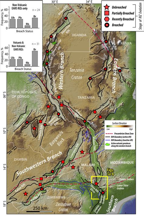 Relief Map Of The East African Rift System EARS Showing The