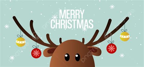 Merry Christmas With Cute Deer Background Christmas Cute Vector