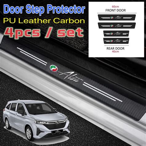 Alza Myvi Car Door Sill Sticker Front Rear Step Strip Anti Scratch