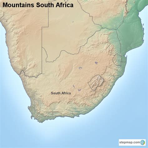 StepMap - Mountains South Africa - Landkarte für South Africa