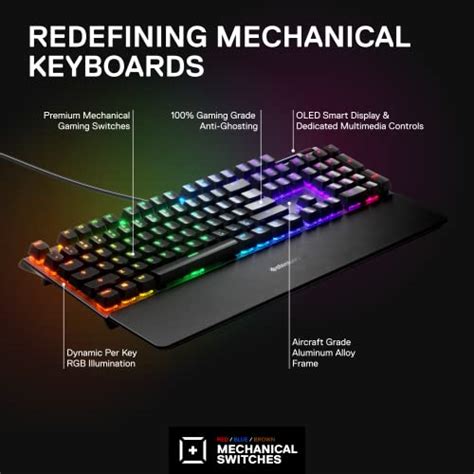 SteelSeries Apex 7 Clavier de jeu mécanique Écran intelligent OLED