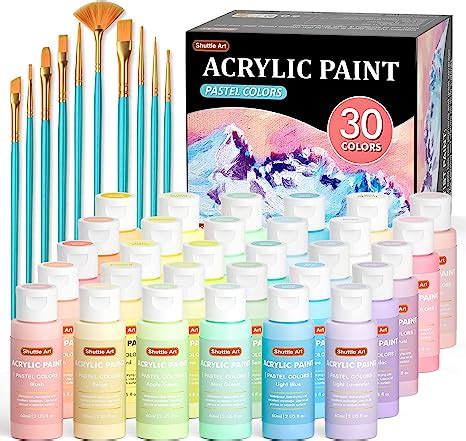 Pack Pastel Acrylic Paint Set Shuttle Art Colours Acrylic Paints