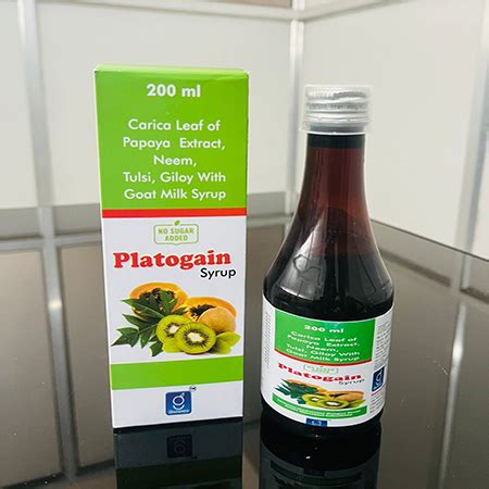 Platogain Carico Leaf Of Papaya Extract Neem Tulsi Giloy With Goat