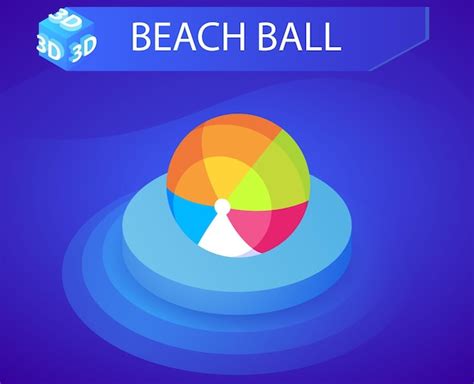 Ícone de design isométrico de bola de praia vector web ilustração 3d