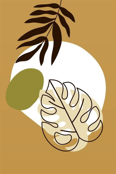 Monstera Leaf Wall Art Decoration Poster Vector Art At Vecteezy