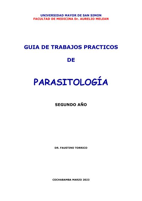 Guia De Trabajos Practicos De Parasitologia Guia Completa