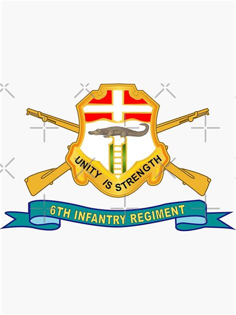 Army 6th Infantry Regiment DUI W Br Ribbon X 300 Sticker For