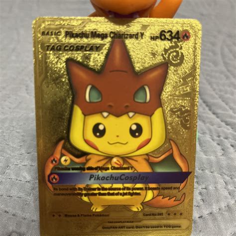 Mavin Gold Pokemon Tag Cosplay Pikachu Mega Charizard Y 002