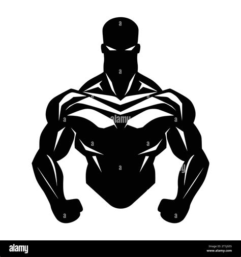 superhero muscle pose silhouette illustration Stock Vector Image & Art - Alamy