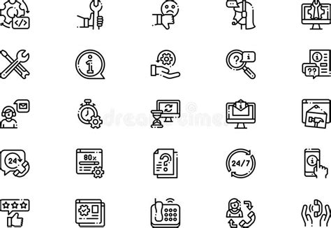 Help And Support Icons Collection Is A Vector Illustration With
