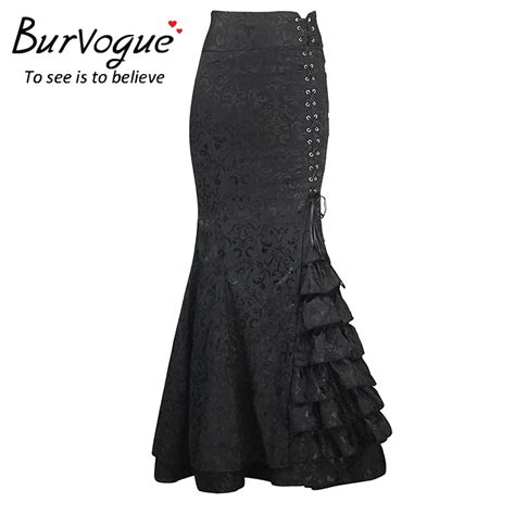 Aliexpress Buy Burvogue Stylish Long Mermaid Skirt Steampunk High