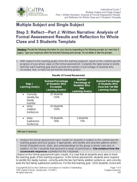 Caltpa C2 S3 J Analysisofassessmentresultsandreflection Pdf