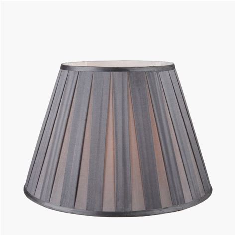 Maya 30cm Steel Grey Silk Box Pleat Shade Zurleys