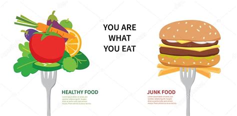 Healthy Food And Junk Food — Stock Vector © Kaisorn4 56423401