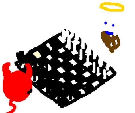 Jesus and Satan play chess - Drawception