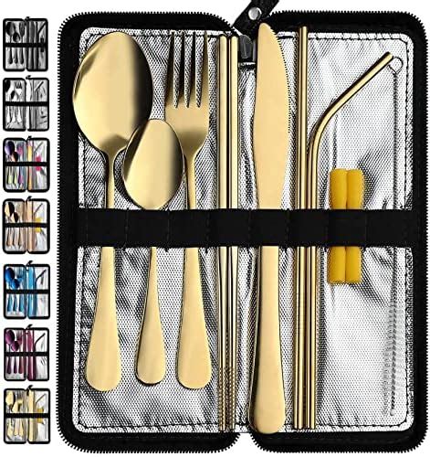 Amazon Fiwarex Portable Travel Utensils With Case 18 0 Stainless