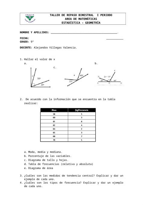 Docx Taller Grado Geometria Y Estadistica Dokumen Tips