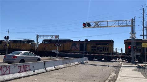 Up Manifest Freight Train North E Morada Lane Railroad Crossing