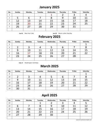 Monthly 2025 Calendar Free Printable With Grid Lines Designed