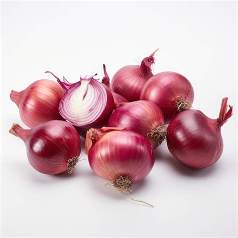 Premium Photo Simplistic Red Onions On White Background Ai Generated