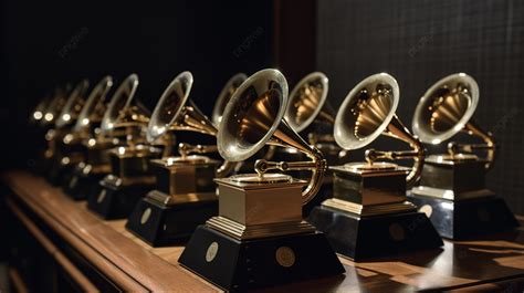 An Assortment Of Gold Grammy S In Background Grammys Picture Grammy