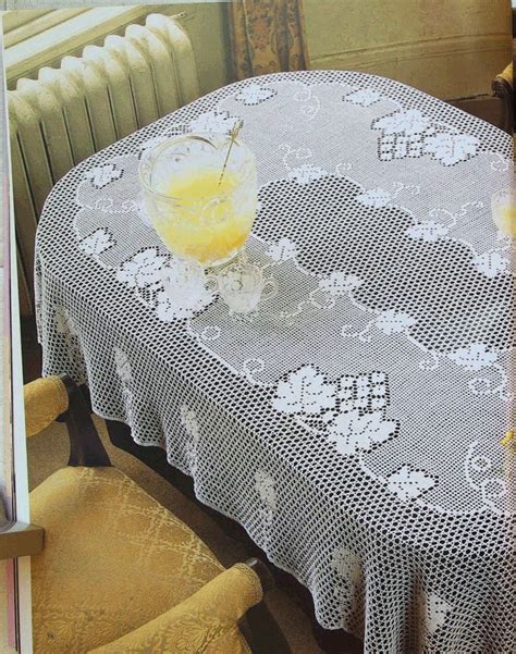 Вязаная скатерть "ВИНОГРАД" | Crochet tablecloth, Crochet tablecloth ...