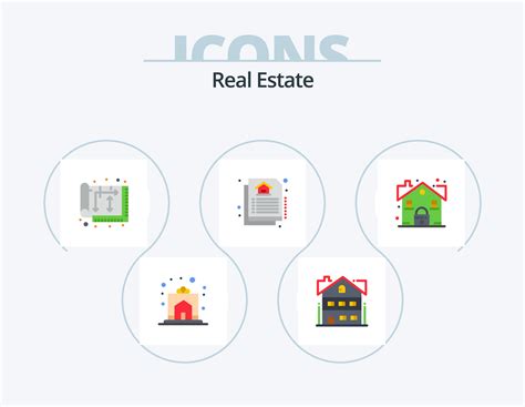 Real Estate Flat Icon Pack Icon Design Estate Estate Home