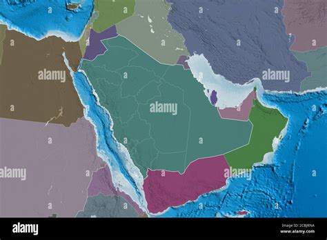 Extensión de la zona de Arabia Saudita con fronteras nacionales ...