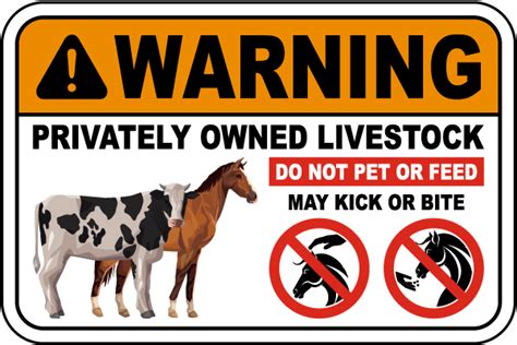 Warning Privately Owned Livestock Sign Save 10 Online