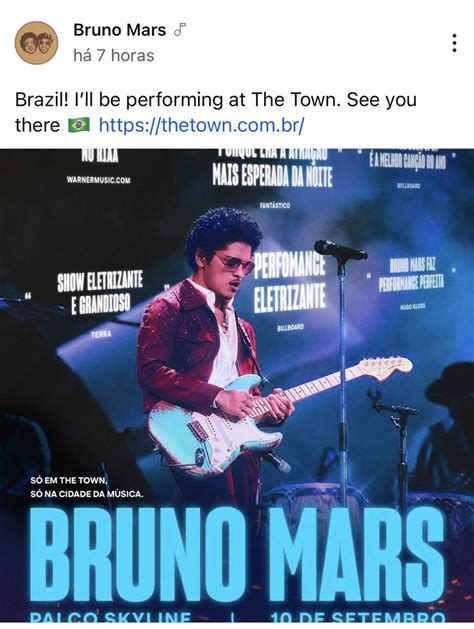 Bruno Mars Access On Twitter Bruno Mars Postou No Facebook E No