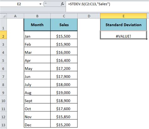 How To Use The Excel Stdevs Function