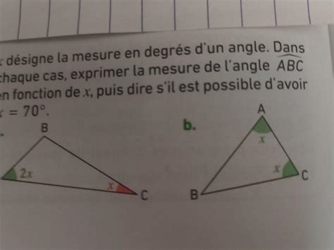 bonjour a tous besoin d aide x designe la mesure en degrés d un angle