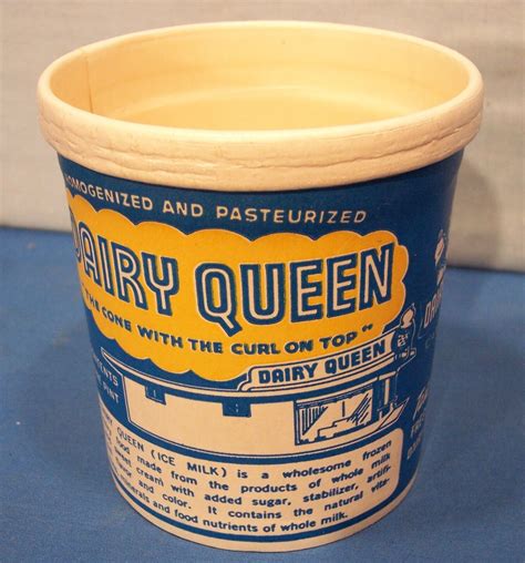 Dairy Queen 1948 One Pint Ice Cream Container ~ The First D Q Container ~ Ever Ebay