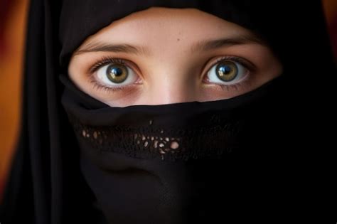 Premium Ai Image A Young Woman Wearing A Traditional Niqab Covering