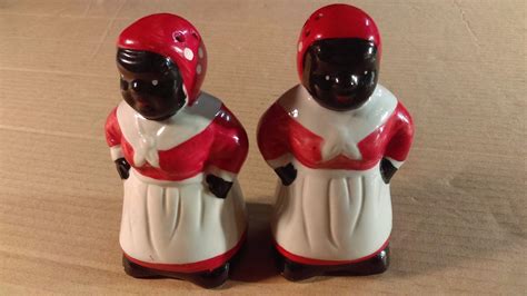 Vintage Black Americana Mammy Salt And Pepper Shaker Set Artmark Christmas Sale 1846108177